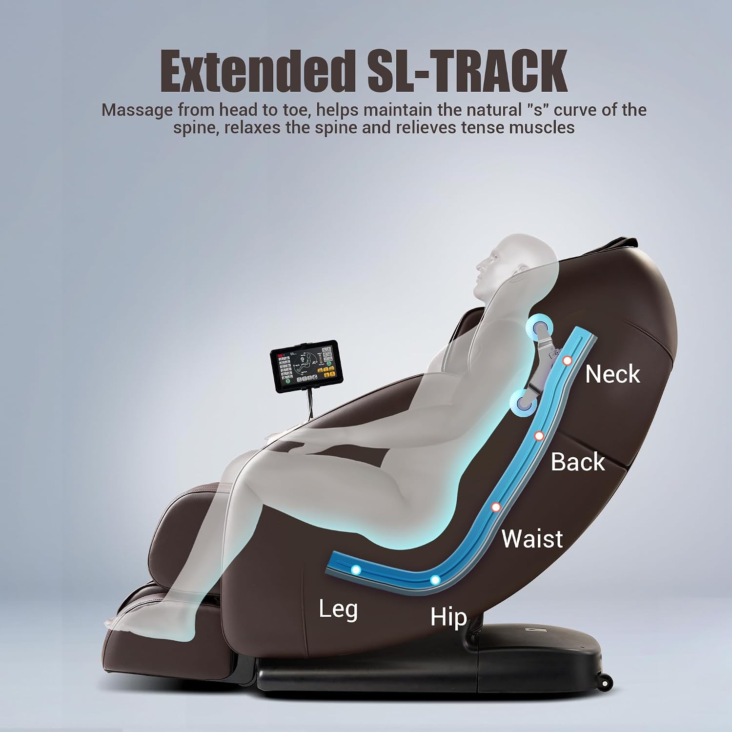Massage Chair Full Body, Zero Gravity SL Track Heavy Duty Massage Recliner Chair with Heat, 12 Auto Modes for Home, M1612 Brown
